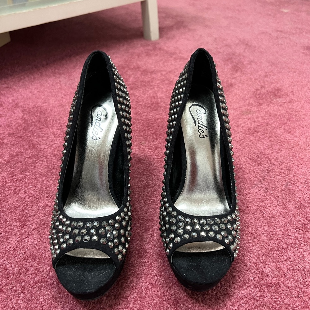 Candies Studded Platform Pumps